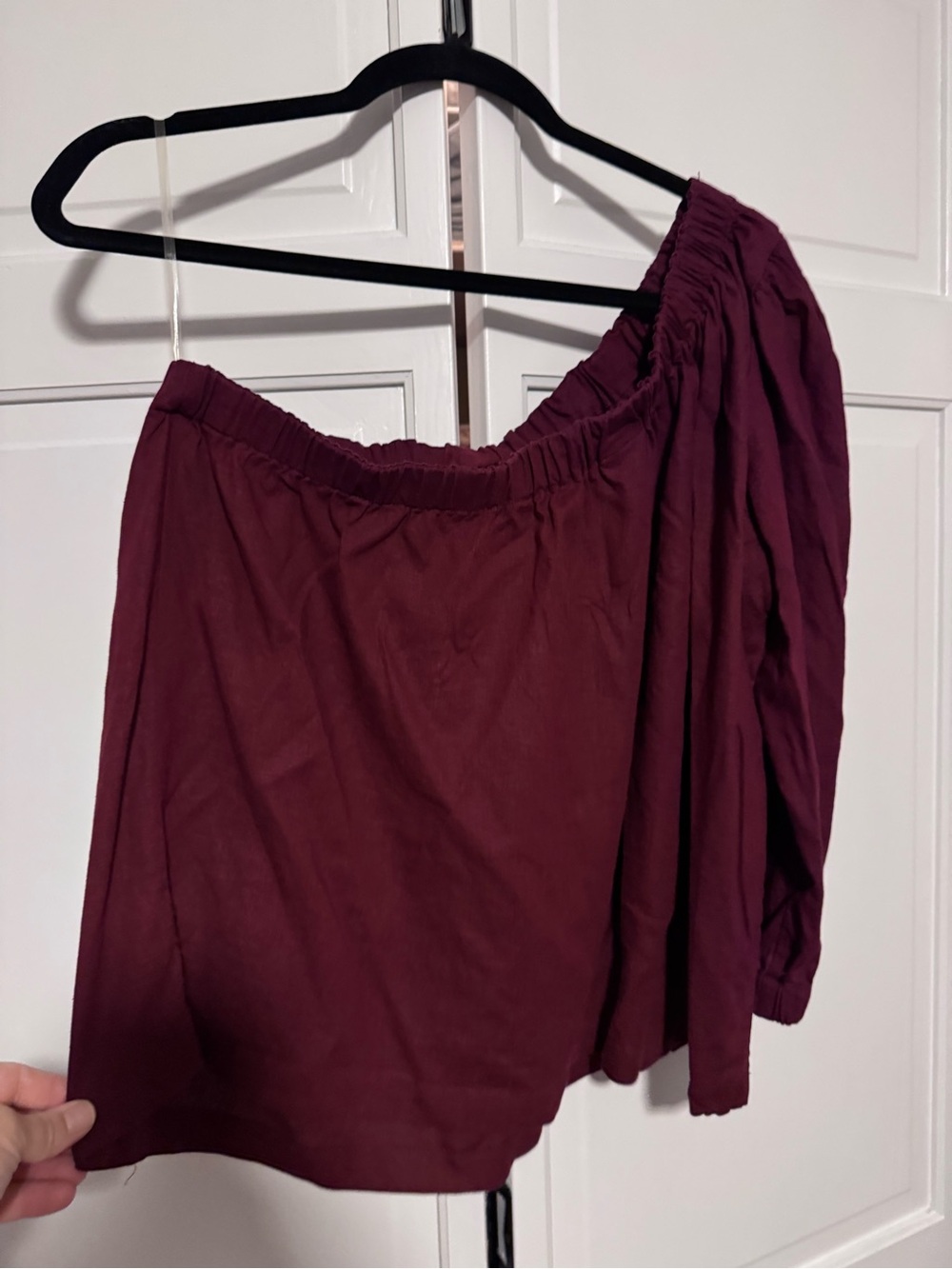 a new day One-Shoulder Mini Skirt in Deep Wine
